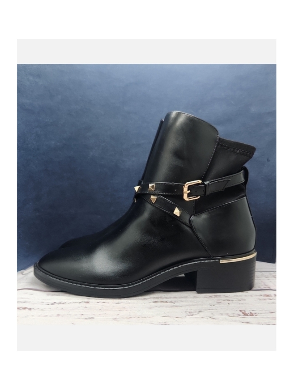 Long Tall Sally Black Studded‎ Chelsea Boots Size 10